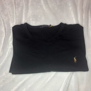 Ralph Lauren Men's Black Tee with Iconic Logo